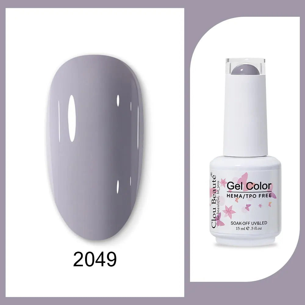 Clou Beaute 15ml HEMA TPO FREE Gel Nail Polish Bright Dark Army Green Gel Lacquer Semi Permanent Art Organic  Nail Gel Varnish