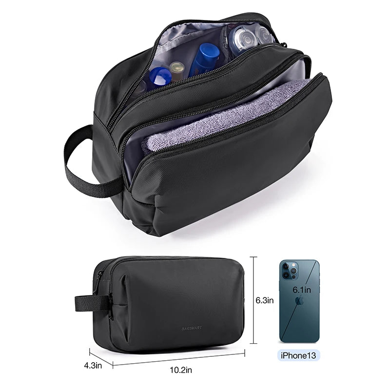Women's Cosmetic Bag BAGSMART Waterproof Dopp Kit for Travel Lightweight Toiletries Bag for Men Makeup Bag Travel Necessaries