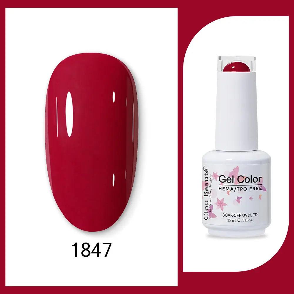 Clou Beaute 15ml HEMA TPO FREE Gel Nail Polish Bright Dark Army Green Gel Lacquer Semi Permanent Art Organic  Nail Gel Varnish