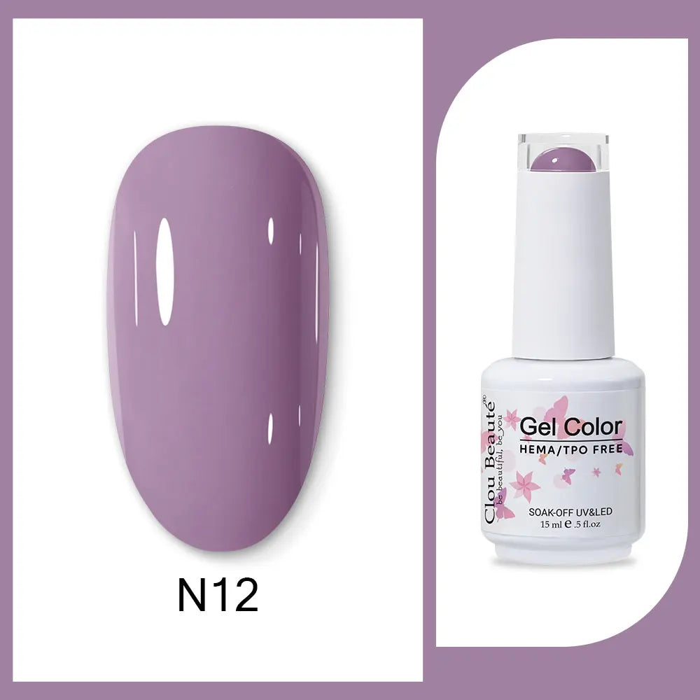 Clou Beaute 15ml HEMA TPO FREE Gel Nail Polish Bright Dark Army Green Gel Lacquer Semi Permanent Art Organic  Nail Gel Varnish