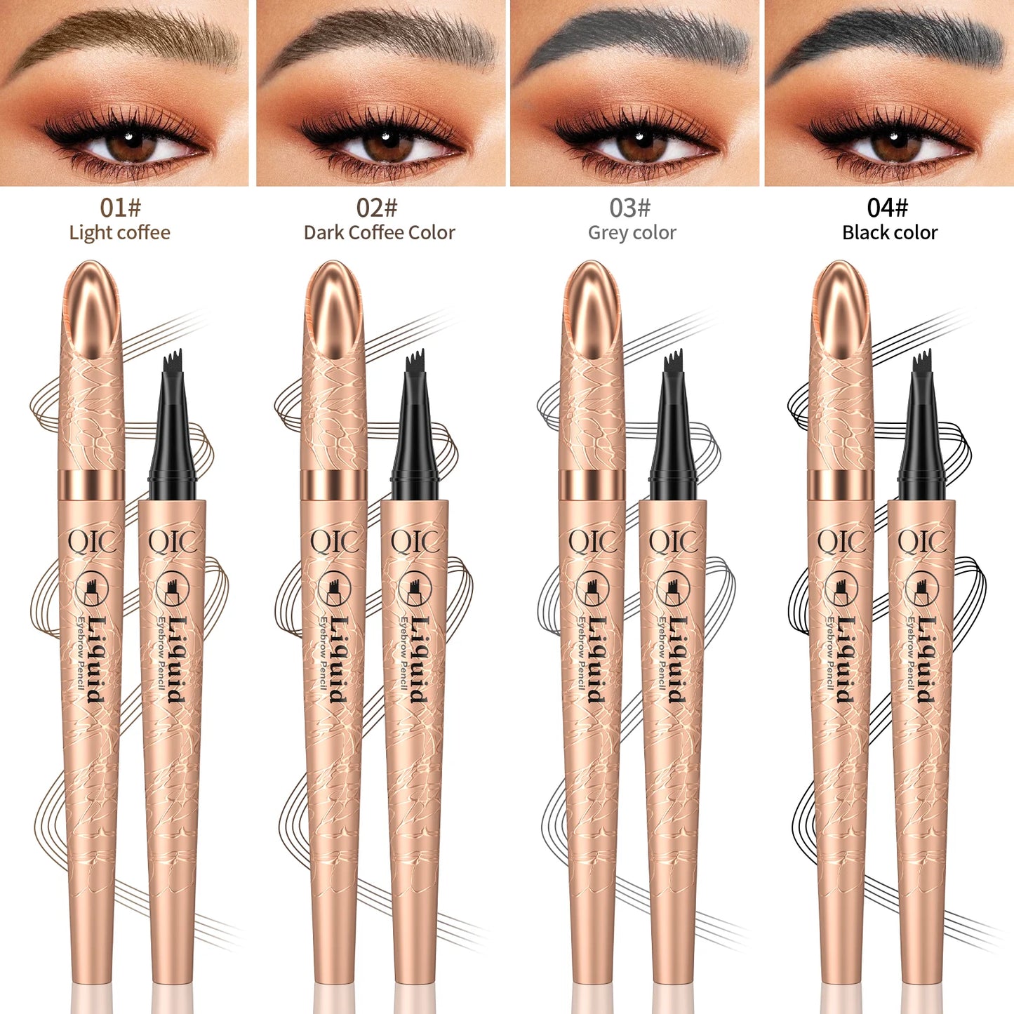 Four-Tip Waterproof Brow Pen