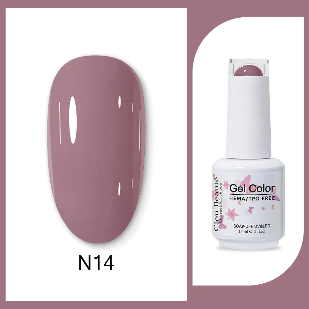 Clou Beaute 15ml HEMA TPO FREE Gel Nail Polish Bright Dark Army Green Gel Lacquer Semi Permanent Art Organic  Nail Gel Varnish