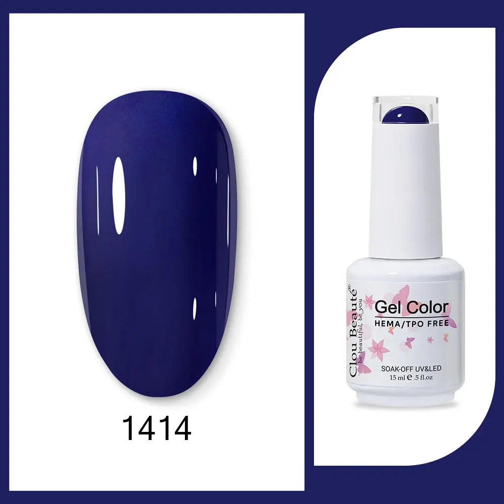 Clou Beaute 15ml HEMA TPO FREE Gel Nail Polish Bright Dark Army Green Gel Lacquer Semi Permanent Art Organic  Nail Gel Varnish