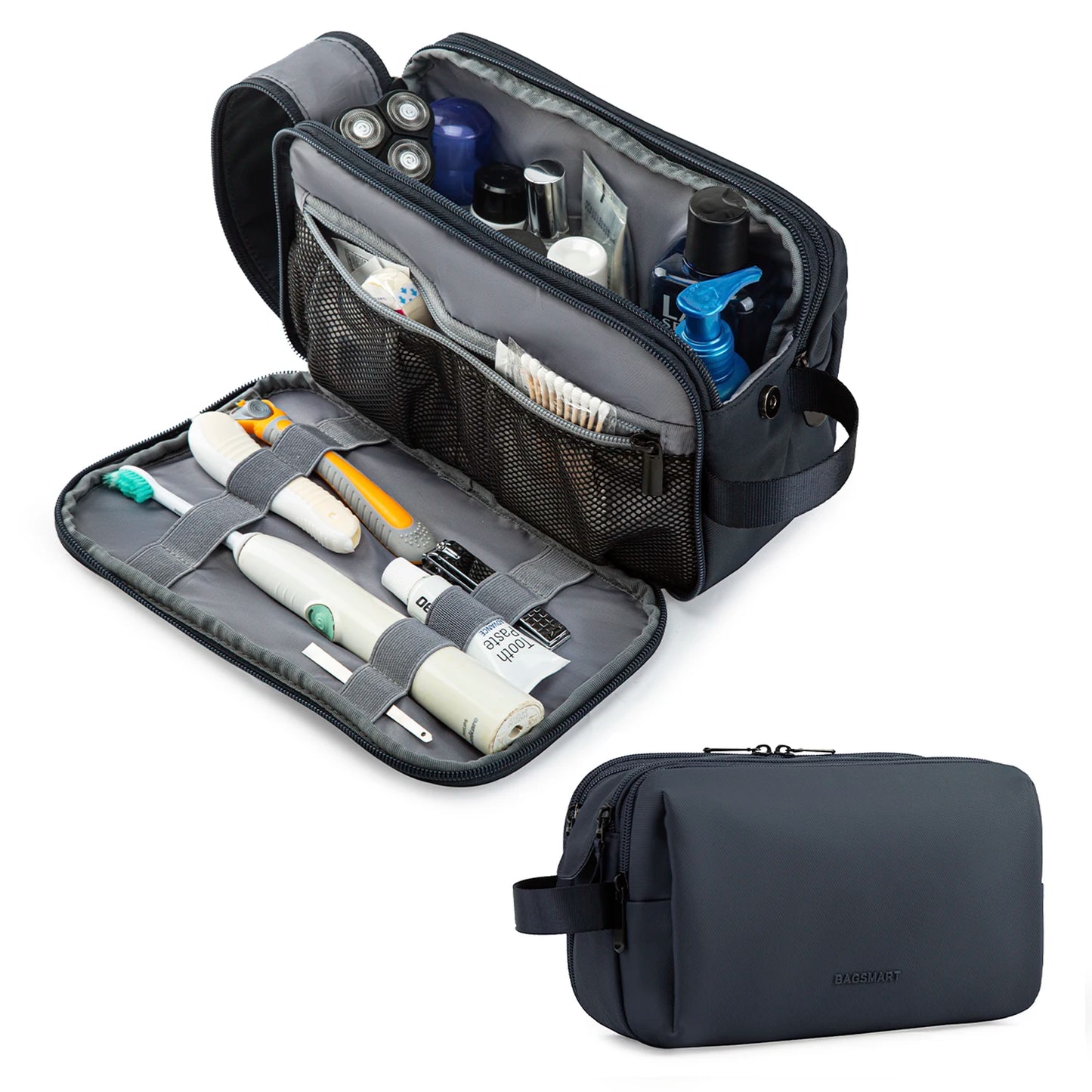 Women's Cosmetic Bag BAGSMART Waterproof Dopp Kit for Travel Lightweight Toiletries Bag for Men Makeup Bag Travel Necessaries