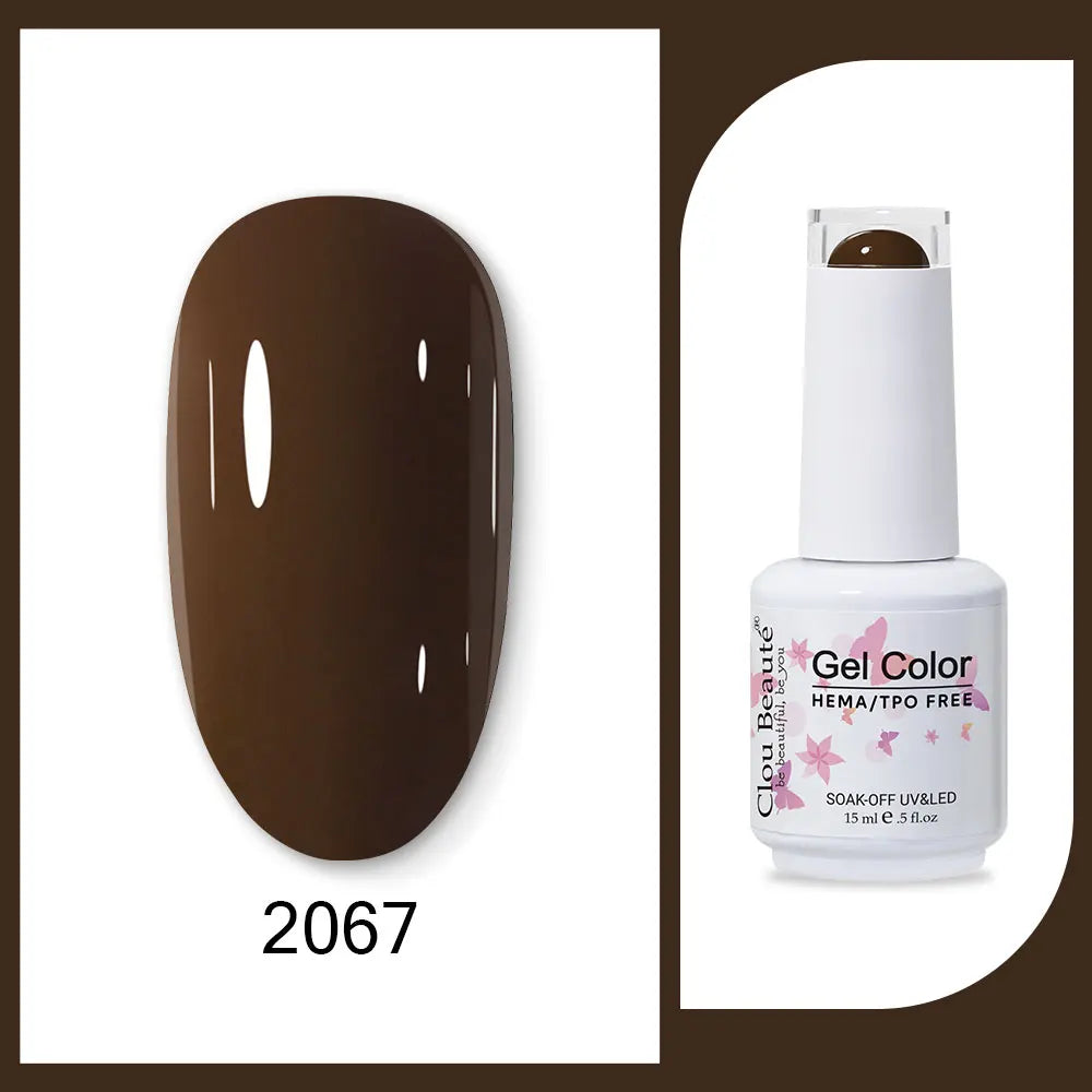 Clou Beaute 15ml HEMA TPO FREE Gel Nail Polish Bright Dark Army Green Gel Lacquer Semi Permanent Art Organic  Nail Gel Varnish