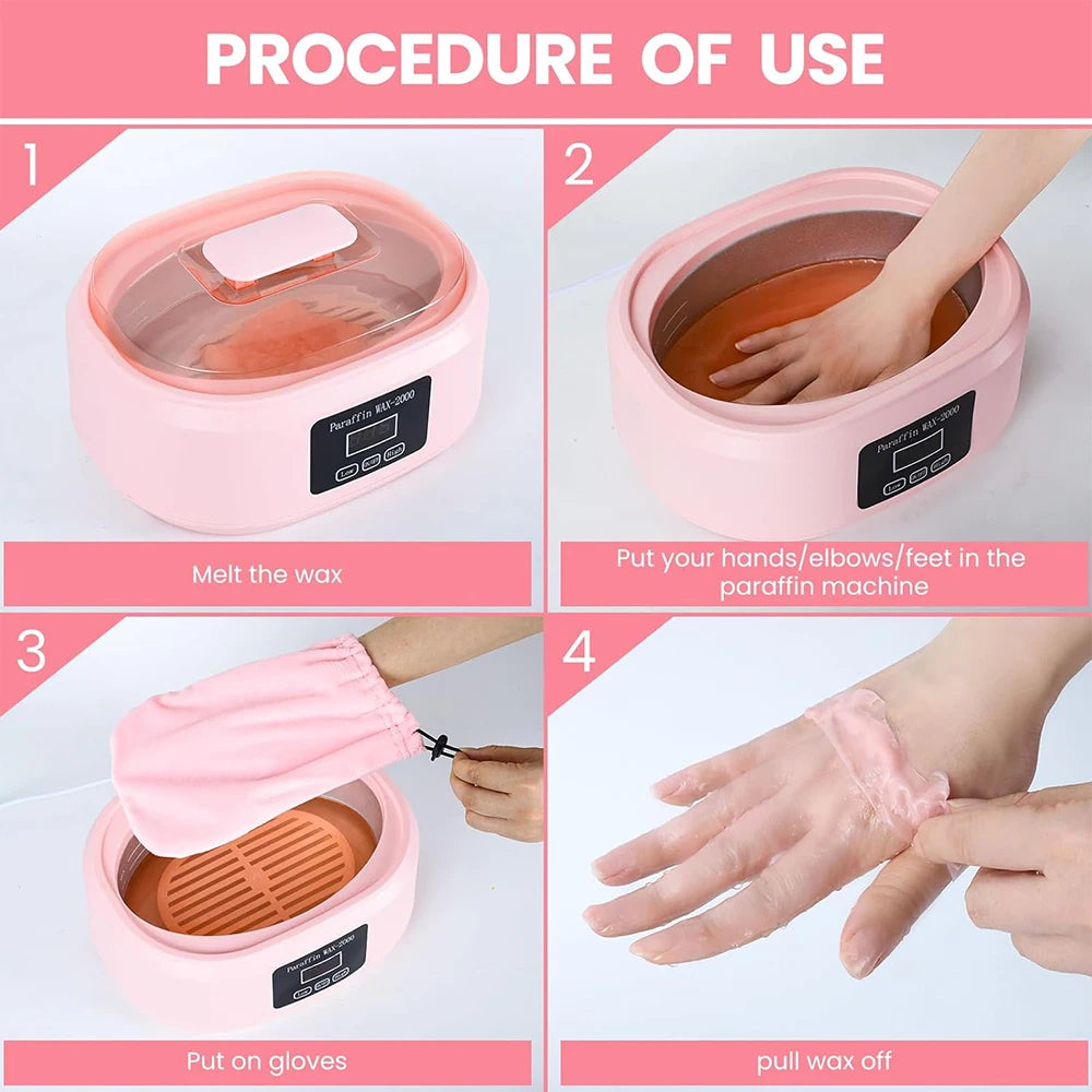 200W Wax Heater Hands Feet Bath Body Hair Removal Digital Timing Melting Wax Bean Therapy Machine Men Women Spa Smooth Skin Care