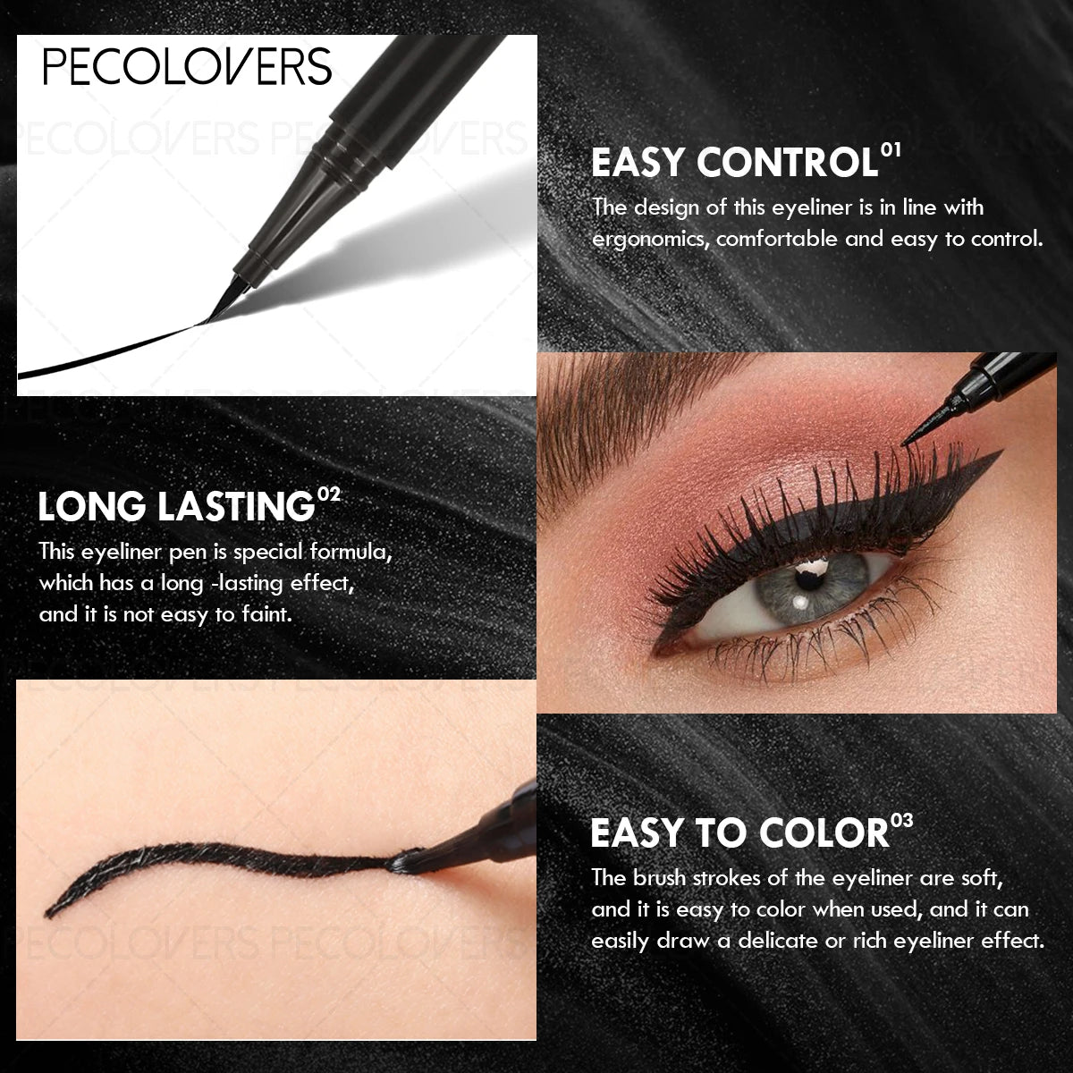 Three Piece Liquid Eyeliner Set