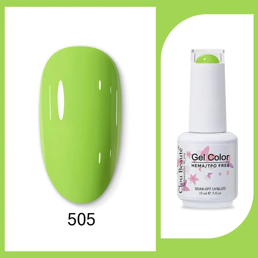 Clou Beaute 15ml HEMA TPO FREE Gel Nail Polish Bright Dark Army Green Gel Lacquer Semi Permanent Art Organic  Nail Gel Varnish
