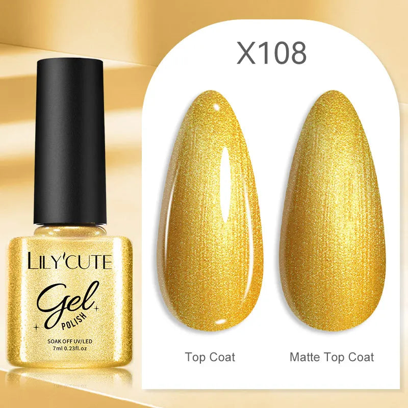 LILYCUTE 7ML Thermal Gel Nail Polish Ultra-thin Temperature Color Changing Gel Polish Semi Permanent UV Gel Nail Art Gel Varnish
