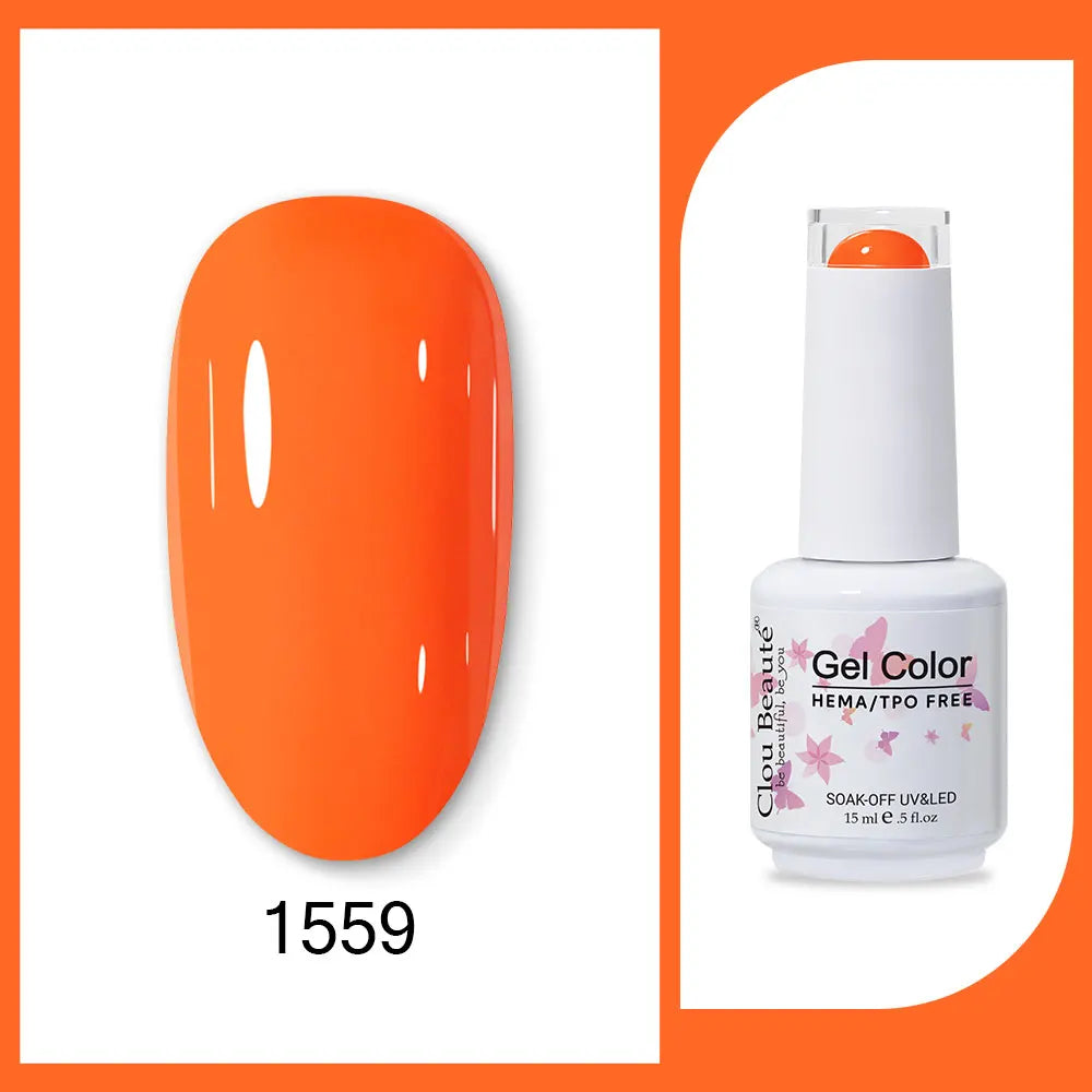 Clou Beaute 15ml HEMA TPO FREE Gel Nail Polish Bright Dark Army Green Gel Lacquer Semi Permanent Art Organic  Nail Gel Varnish