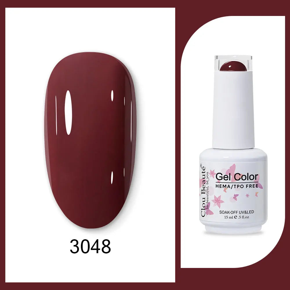 Clou Beaute 15ml HEMA TPO FREE Gel Nail Polish Bright Dark Army Green Gel Lacquer Semi Permanent Art Organic  Nail Gel Varnish