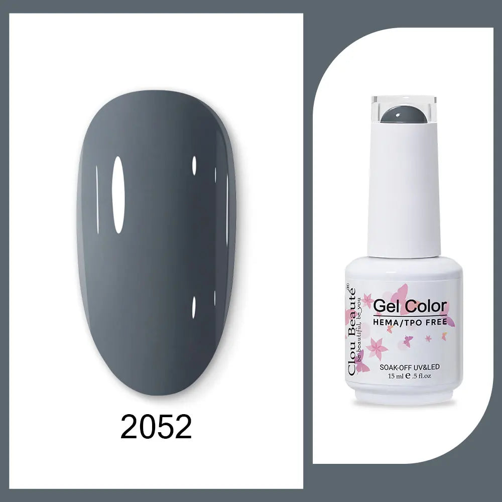 Clou Beaute 15ml HEMA TPO FREE Gel Nail Polish Bright Dark Army Green Gel Lacquer Semi Permanent Art Organic  Nail Gel Varnish