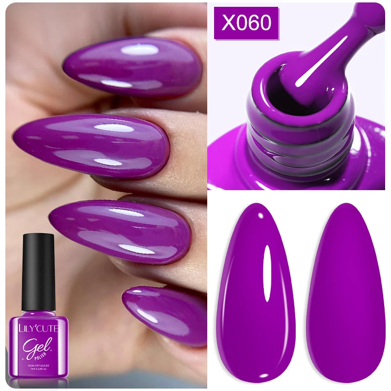 LILYCUTE 7ML Thermal Gel Nail Polish Ultra-thin Temperature Color Changing Gel Polish Semi Permanent UV Gel Nail Art Gel Varnish