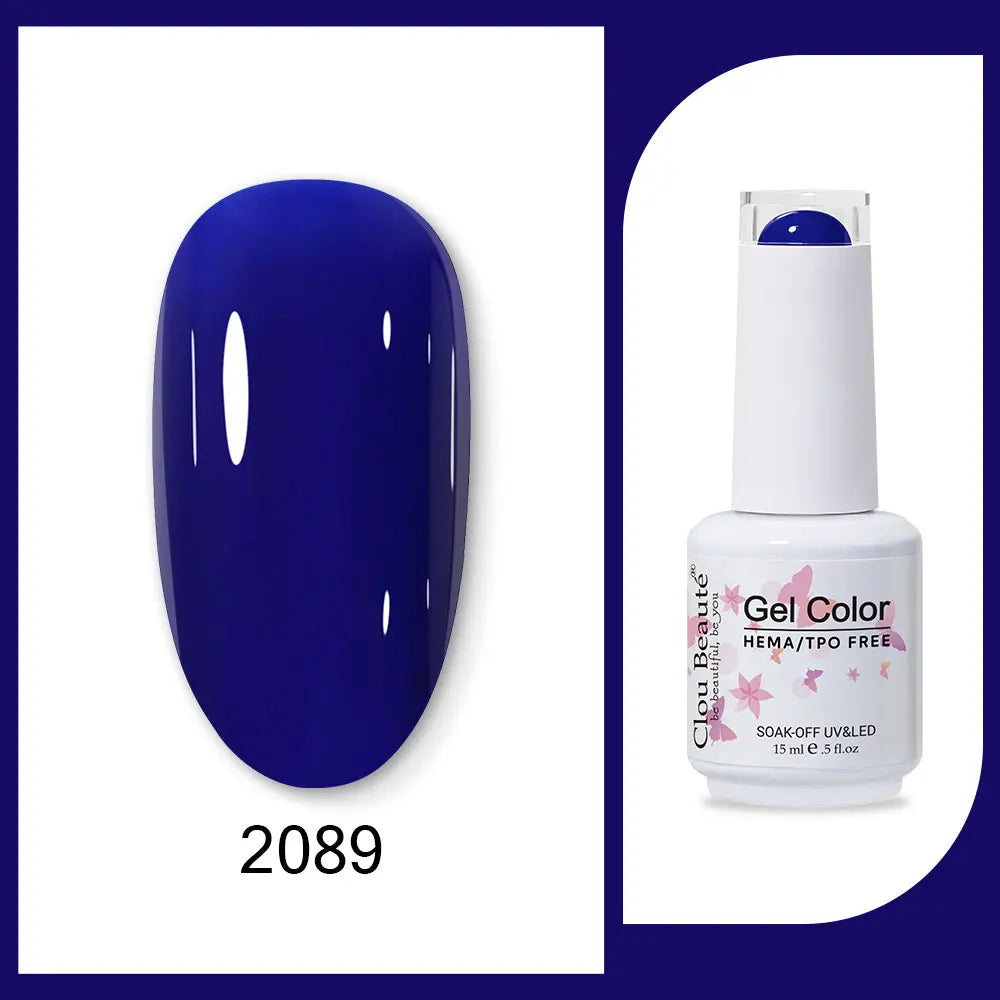 Clou Beaute 15ml HEMA TPO FREE Gel Nail Polish Bright Dark Army Green Gel Lacquer Semi Permanent Art Organic  Nail Gel Varnish