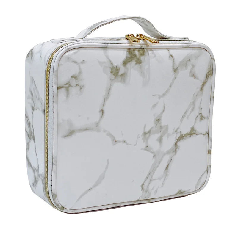 Marble Waterproof PU Cosmetic Storage Bag Professional Makeup Handbag Travel Makeup Desktop Organizer Toiletry Makeup Bag