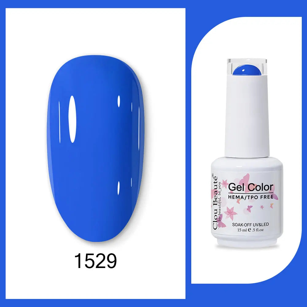 Clou Beaute 15ml HEMA TPO FREE Gel Nail Polish Bright Dark Army Green Gel Lacquer Semi Permanent Art Organic  Nail Gel Varnish
