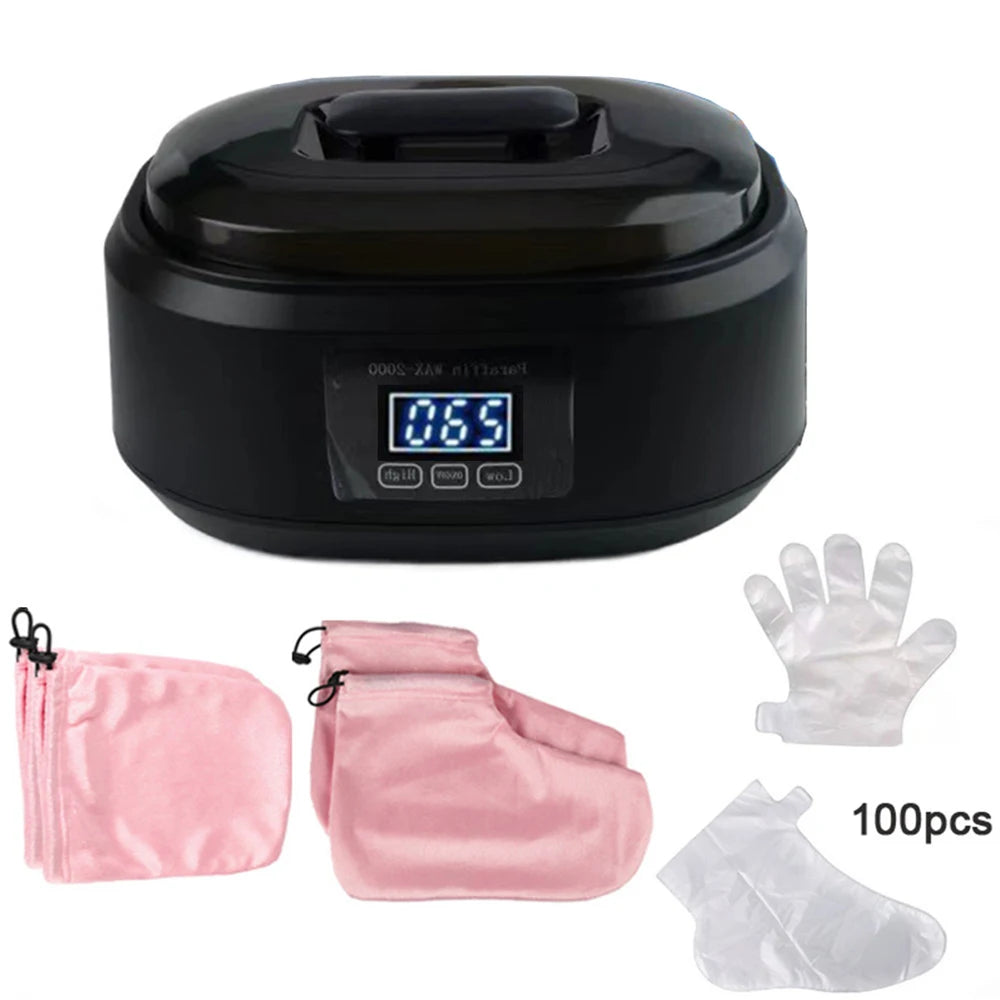 200W Wax Heater Hands Feet Bath Body Hair Removal Digital Timing Melting Wax Bean Therapy Machine Men Women Spa Smooth Skin Care