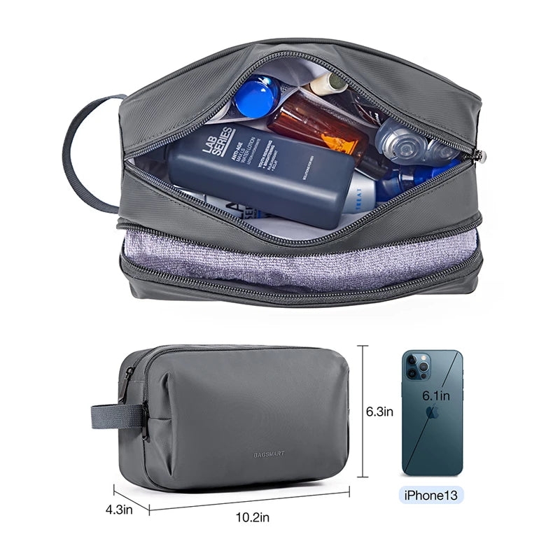 Women's Cosmetic Bag BAGSMART Waterproof Dopp Kit for Travel Lightweight Toiletries Bag for Men Makeup Bag Travel Necessaries