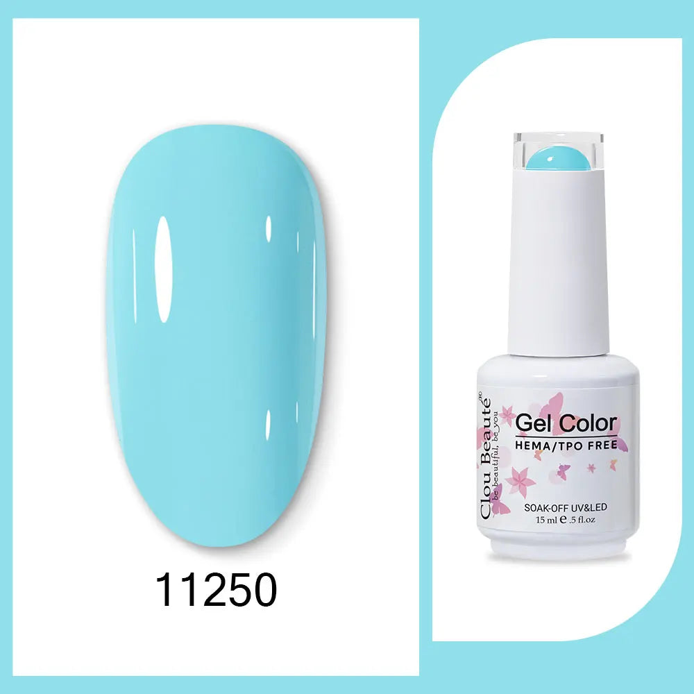 Clou Beaute 15ml HEMA TPO FREE Gel Nail Polish Bright Dark Army Green Gel Lacquer Semi Permanent Art Organic  Nail Gel Varnish