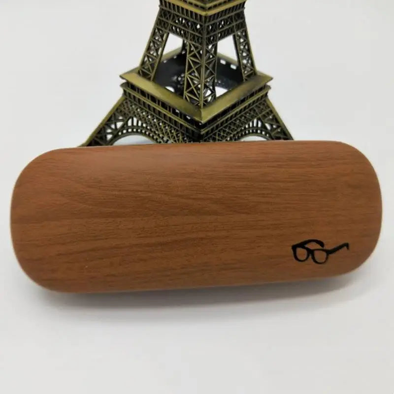 High Quality Wood Grain Hard Kit Holder Metal Reading Glasses Case For Men And Women PU Leather Eyeglass Box