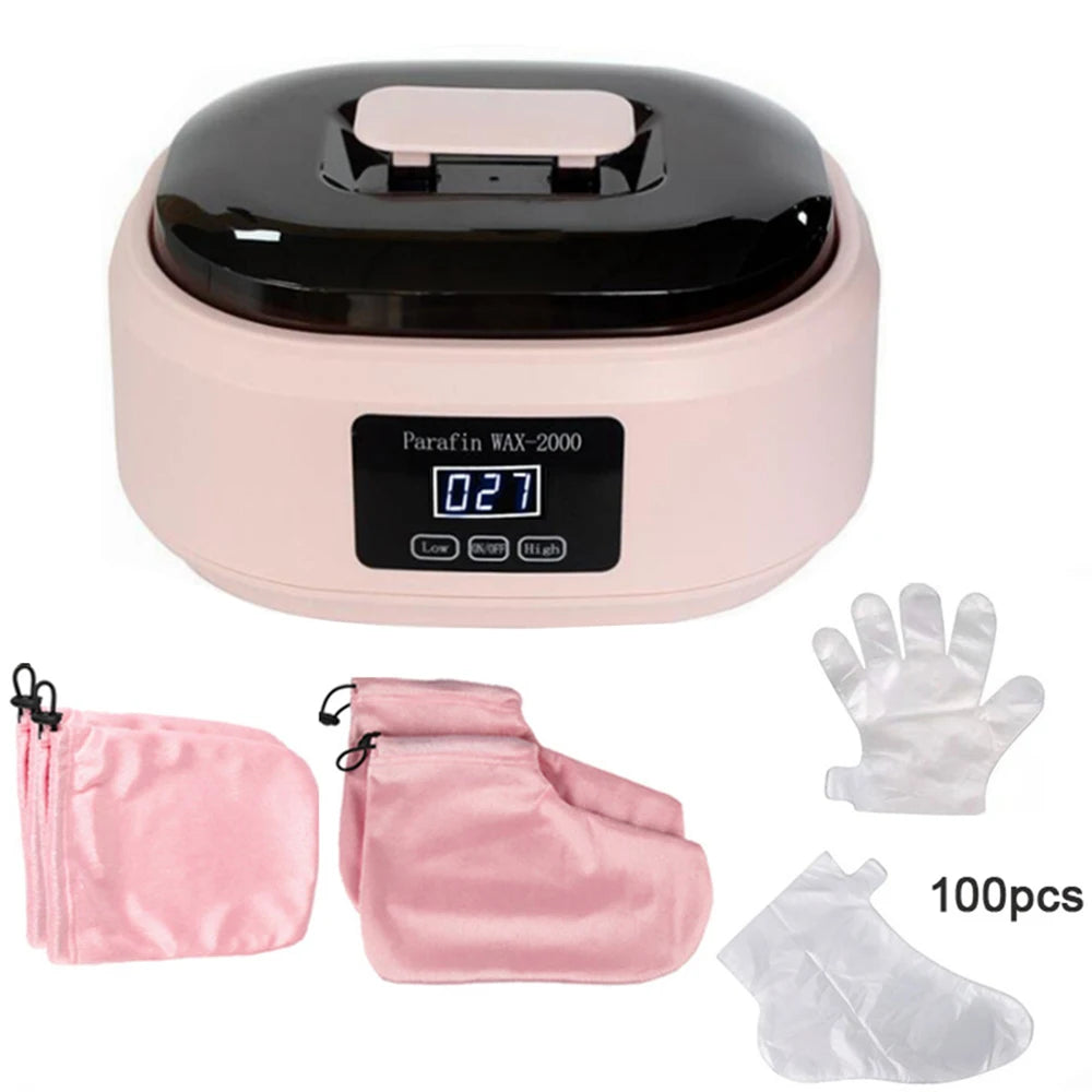 200W Wax Heater Hands Feet Bath Body Hair Removal Digital Timing Melting Wax Bean Therapy Machine Men Women Spa Smooth Skin Care