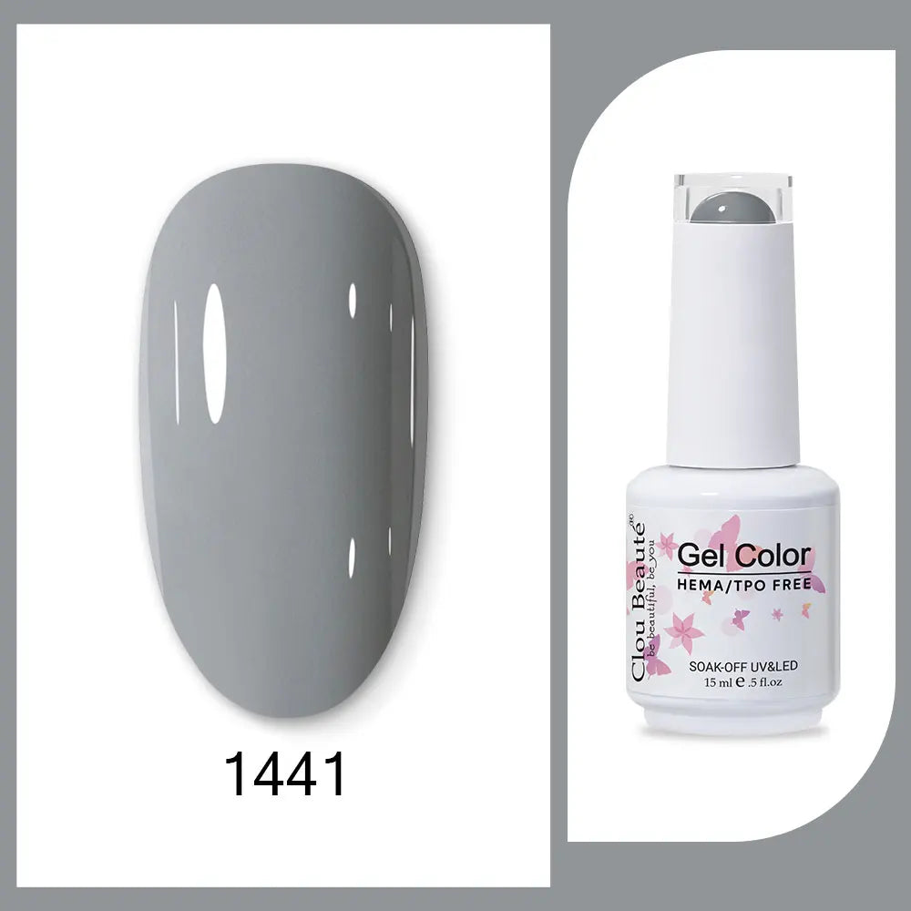 Clou Beaute 15ml HEMA TPO FREE Gel Nail Polish Bright Dark Army Green Gel Lacquer Semi Permanent Art Organic  Nail Gel Varnish
