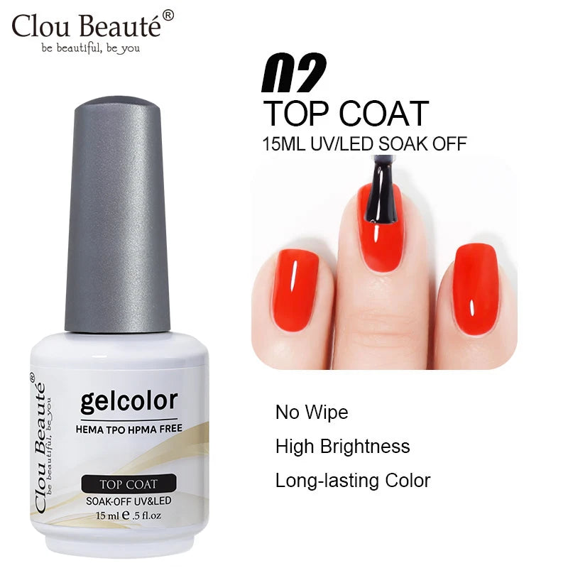 Clou Beaute 15ml HEMA TPO FREE Gel Nail Polish Bright Dark Army Green Gel Lacquer Semi Permanent Art Organic  Nail Gel Varnish