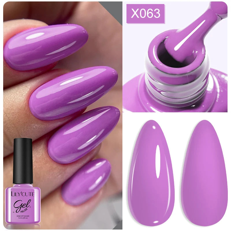 LILYCUTE 7ML Thermal Gel Nail Polish Ultra-thin Temperature Color Changing Gel Polish Semi Permanent UV Gel Nail Art Gel Varnish