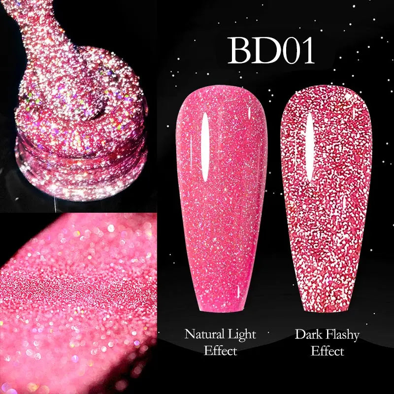 VENALISA Reflective Disco Glitter Full Coverage Super Diamond Sparkle Pigment Gel Nail Polish Soak off UV LED Nail Gel Varnish