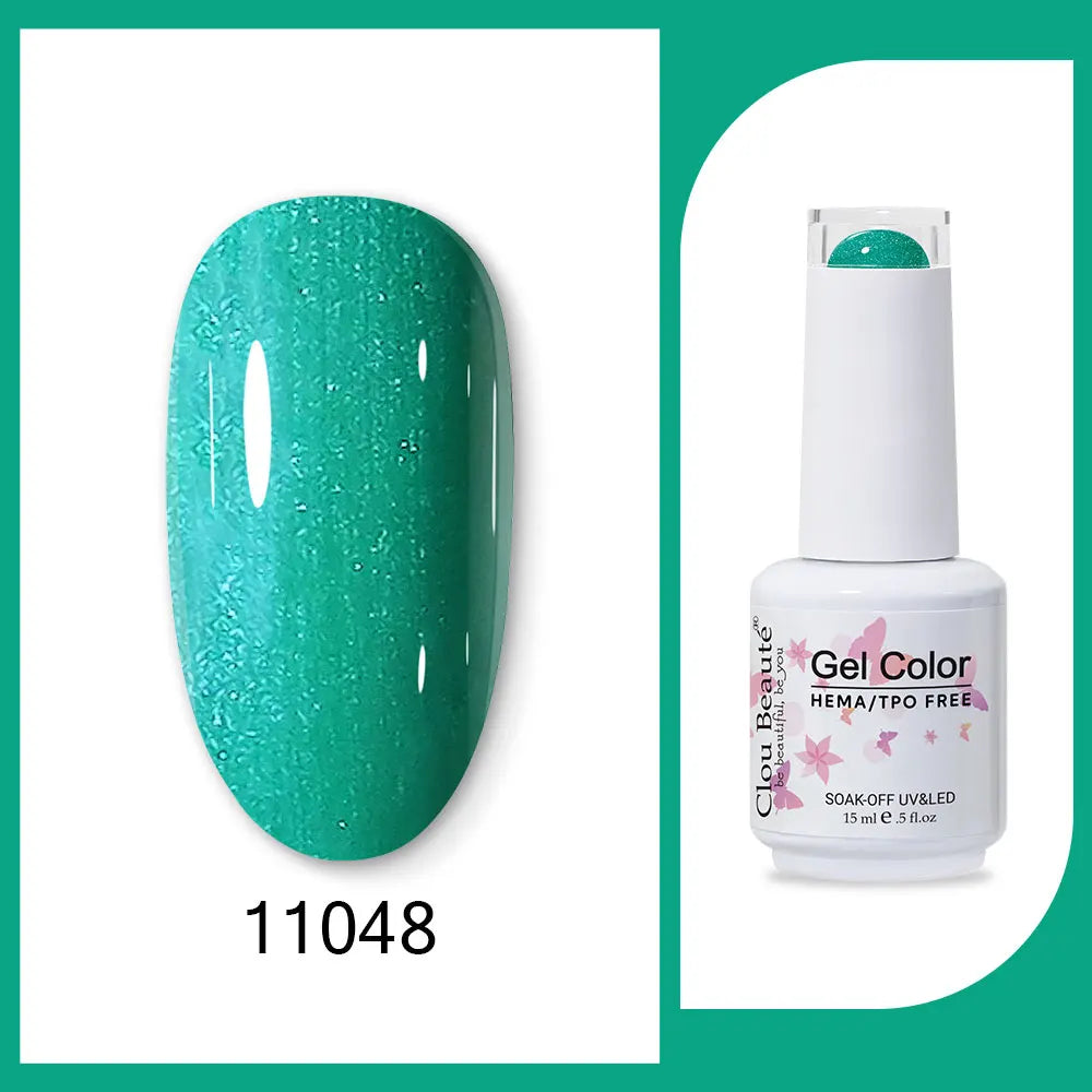 Clou Beaute 15ml HEMA TPO FREE Gel Nail Polish Bright Dark Army Green Gel Lacquer Semi Permanent Art Organic  Nail Gel Varnish