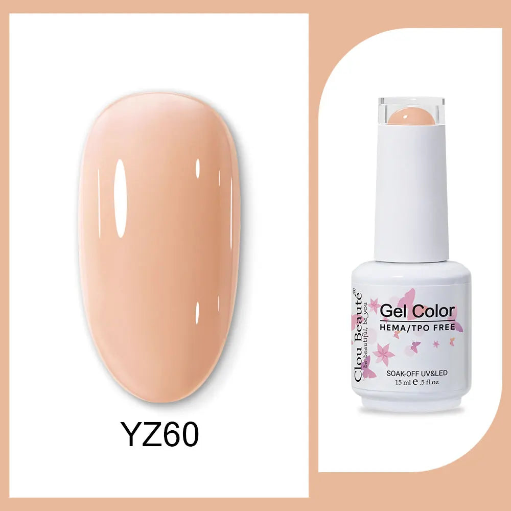 Clou Beaute 15ml HEMA TPO FREE Gel Nail Polish Bright Dark Army Green Gel Lacquer Semi Permanent Art Organic  Nail Gel Varnish