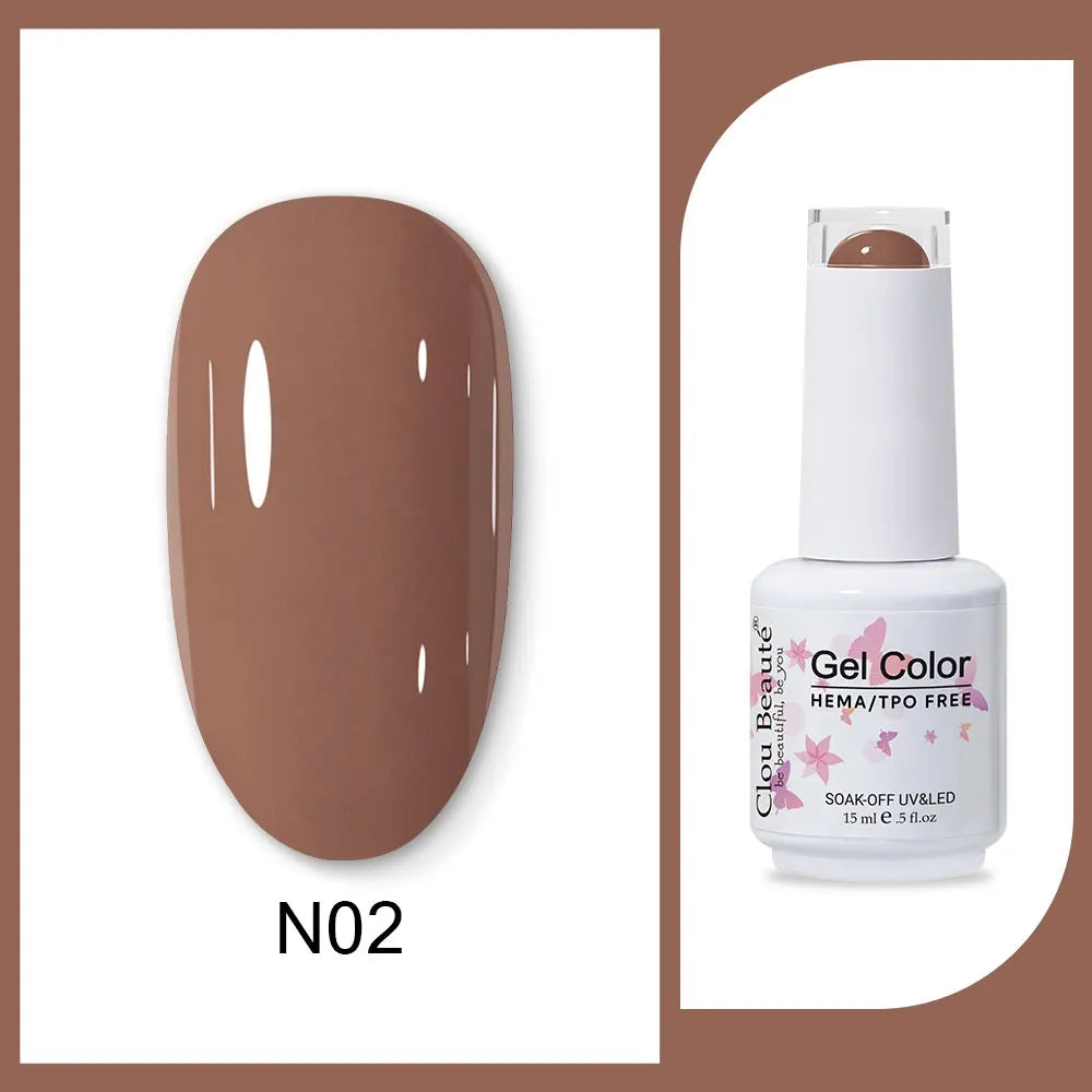 Clou Beaute 15ml HEMA TPO FREE Gel Nail Polish Bright Dark Army Green Gel Lacquer Semi Permanent Art Organic  Nail Gel Varnish