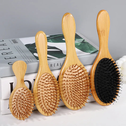 New Sdottor Wooden Bamboo Hair Brush Air Massage Comb Anti-static Scalp Combs Airbag Hairdressing Healthy Reduce Hair Loss Styli