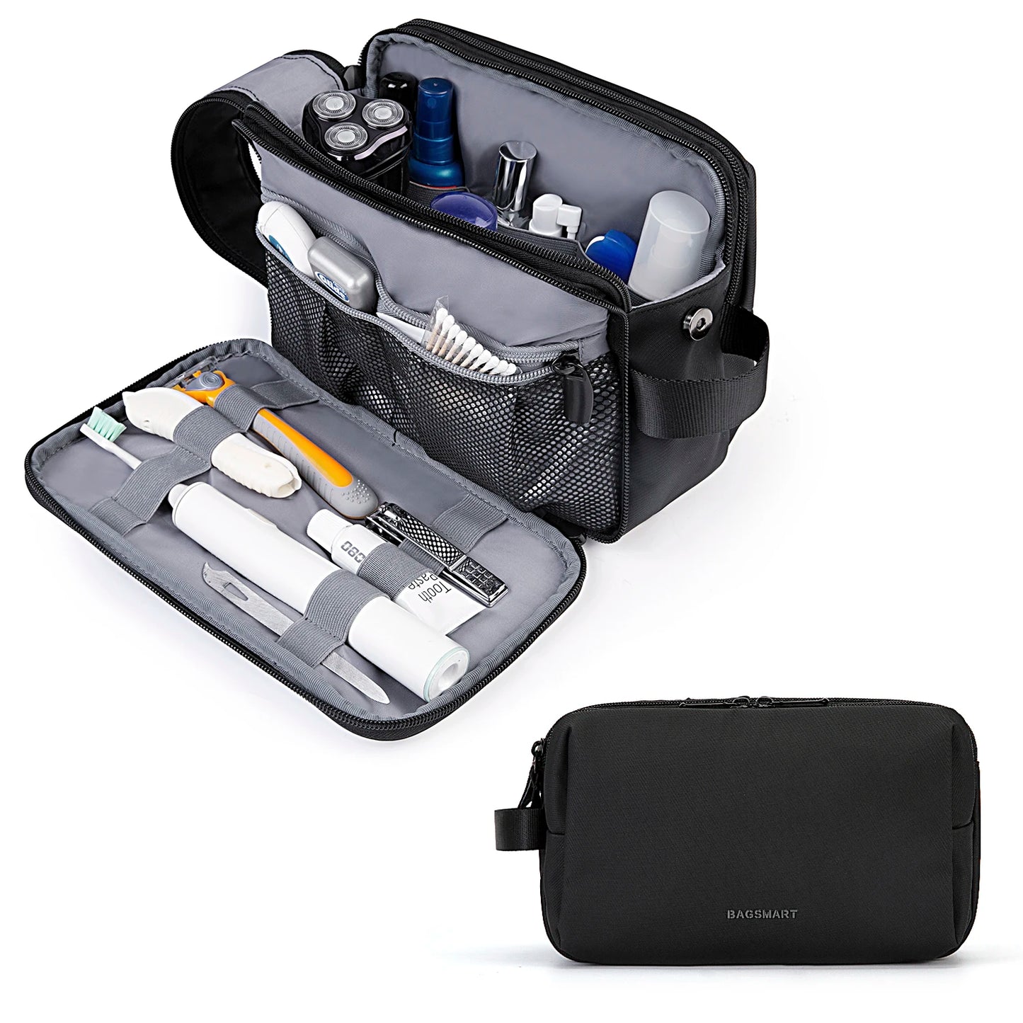 Women's Cosmetic Bag BAGSMART Waterproof Dopp Kit for Travel Lightweight Toiletries Bag for Men Makeup Bag Travel Necessaries