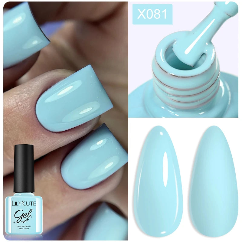 LILYCUTE 7ML Thermal Gel Nail Polish Ultra-thin Temperature Color Changing Gel Polish Semi Permanent UV Gel Nail Art Gel Varnish