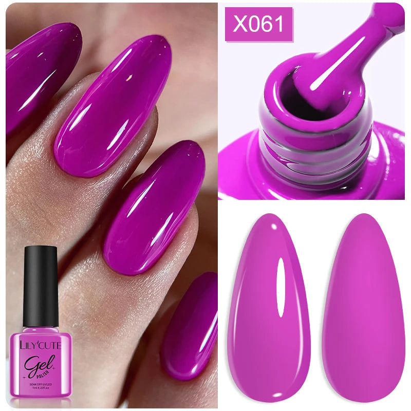 LILYCUTE 7ML Thermal Gel Nail Polish Ultra-thin Temperature Color Changing Gel Polish Semi Permanent UV Gel Nail Art Gel Varnish