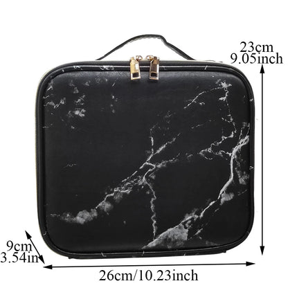 Marble Waterproof PU Cosmetic Storage Bag Professional Makeup Handbag Travel Makeup Desktop Organizer Toiletry Makeup Bag