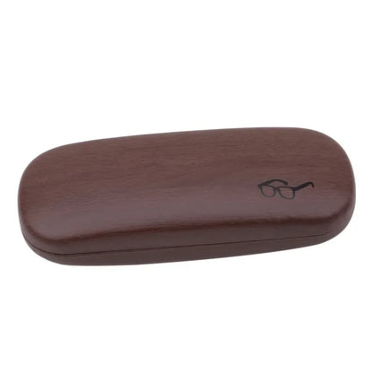 High Quality Wood Grain Hard Kit Holder Metal Reading Glasses Case For Men And Women PU Leather Eyeglass Box
