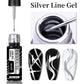 LILYCUTE 5ML Reflective Glitter Liner Gel Polish Nail Art Champagne Sparkling Lines Painting Gel Semi Permanent UV French Nails